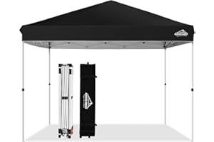 AIGOCANO Pop up Canopy Tent,10x10 Instant Outdoor Canopy for Parties with Wheeled Bag,Black