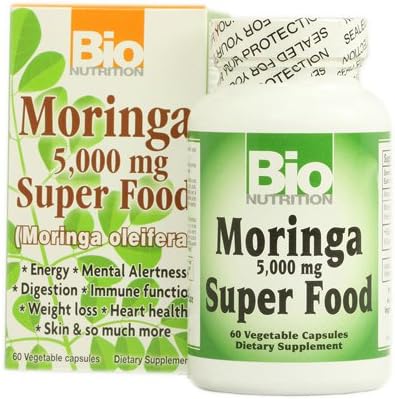 New - Bio Nutrition Moringa 5,000 mg Super Food - 60 Vegetable Capsules
