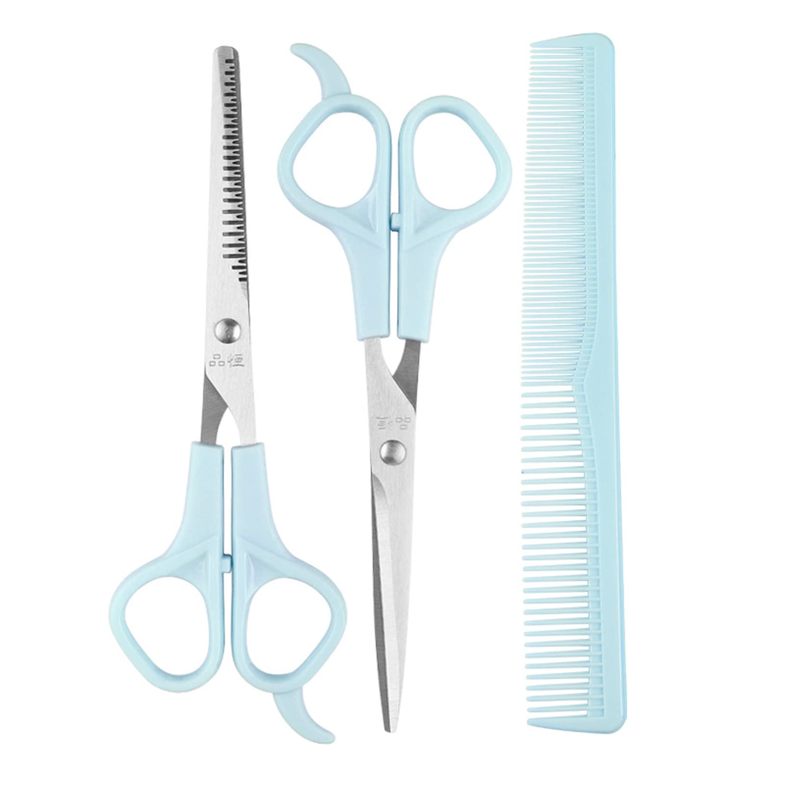 Yesmin Blue Hair Cutting Scissors Set - Professional Barber Shears for Home Use, Includes Pet Grooming Trimmer, for Men, Women, Kids