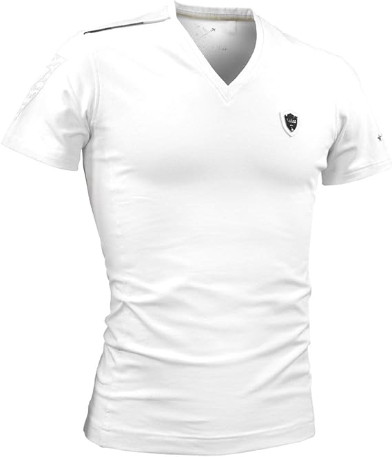 Amazon Viola ヴィオラ ビオラ Tシャツ Vネック スタッズ ストレッチ スリム 細身 半袖tシャツ メンズ ホワイト白 Tシャツ カットソー 通販