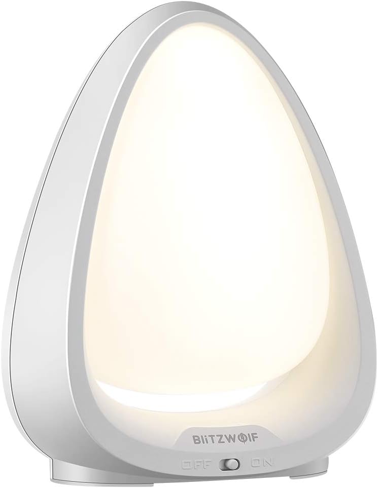 LED Night Light, BlitzWolf Smart Touch Control LED Bedside Lamps for Kids, Adjustable Brightness, White & Colored Light Mode, Eye Caring(White)