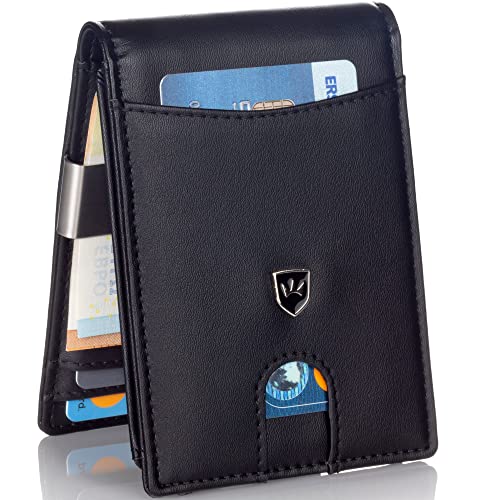 Kronenschein® Premium Men's Wallet with Clip Wallet Men Slim Wallet RFID Wallet Slim Wallet Credit Card Holder Card Case