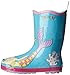 Kidorable Blue Mermaid Natural Rubber Rain Boots w/Fun Fishtail Pull On Heel Tab