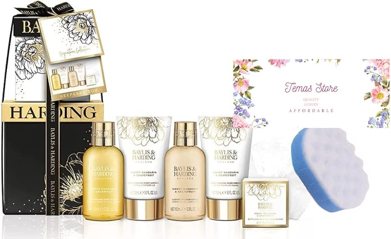 Temas Sweet Mandarin Grapefruit Body Wash Lotion Hand Cream Gift Set 7 Piece