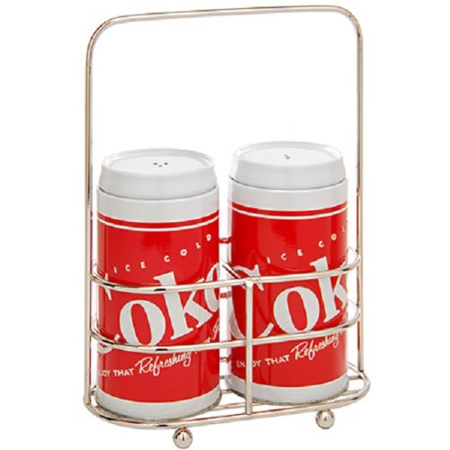 1 X Coke Coca Cola - New Red & White Tin Salt & Pepper Shakers