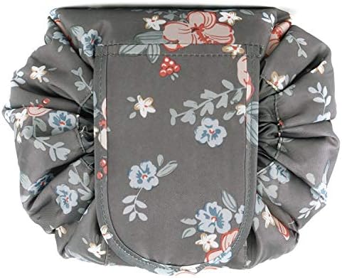 Portable Lazy Drawstring Makeup Bag Travel Cosmetic Pouch Toiletry Organizer Waterproof Large for Women and Girls