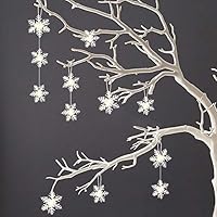 Tosia Asaika 12pcs Bag 3meters 3D White Paper Snowflakes Wall Hanging String Decor, Frozen Christmas Decorations - Snowflake Trim, Red Tinsel Christmas Tree, Wrapping Paper, Christmas Curtain
