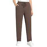 Weintee Women's Drawstring Cotton Knit Pants with Pockets