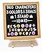 Felt Letter Board with 960 Letters (White, Pink, Gold), 3 Travel Bags, Oak Stand, Scissors, and 60 Emojis (3 Colors). Square 10X10 Inches Sign with Changeable Messages and Characters