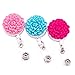 3 Pack Flower Retractable Badge Holder, Colorful Cute Badge Reel Clip for Women Card Holders, 3 Pack(Pink+Rose red+Blue)