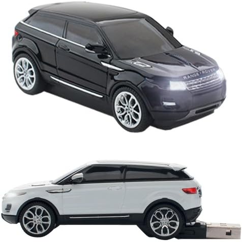 Click Car CCB-Range ROVER-BLK-4GB-WT Range Rover Wireless Optical Mouse and 4GB USB Bundle, Black/White