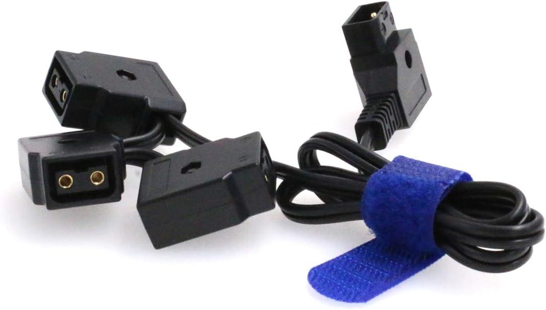 EONVIC Cable- D-Tap Male to 3 x Ptap Female Extension Cable For BMCC Anton V mount battery, Black, 2 Meters - Image 4