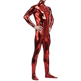 Seeksmile Unisex Metallic Bodysuit Zentai without Hood Adult Shiny One Piece Spandex Body Suit Halloween Costume