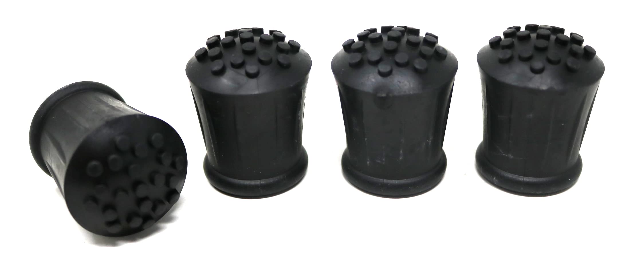 fiXte Heavy Duty Replacement Walking Stick Cane Crutch Hiking Pole Rubber End Ferrule Black 19mm (4)