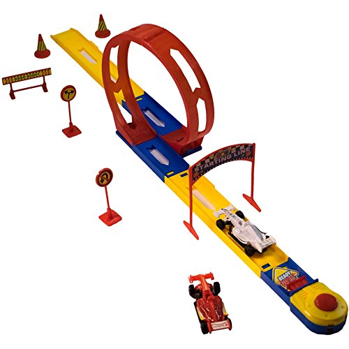 TukTek Kids First Super Loop Race Car Shooter Toy Racetrack Set for Boys and Girls