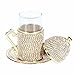 (SET of 6) Turkish Tea Glasses Set Saucers Holders SpoonsDecorated with crystals