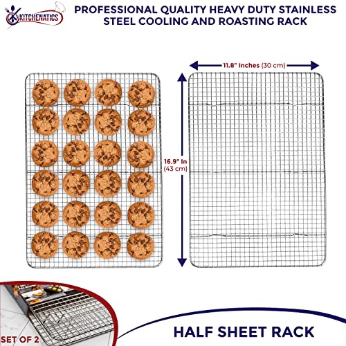 KITCHENATICS Heavy Duty Half Sheet Cooling Racks, Rust Resistant