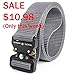 FAIRWIN Tactical Belt, Military Style Webbing Riggers Web Belt with Heavy-Duty Quick-Release Metal Buckle(Grey, M)
