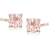 Ross-Simons 0.70 ct. t.w. Morganite Stud Earrings in 18kt Rose Gold Over Sterling