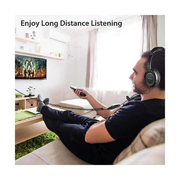 Avantree-HF039-Long-Coiled-Cord-Headphones-for-TV-164-Feet-5M-Extended-Range-Cable-Over-ear-Headphones-35mm-Audio-Output-Stereo-Sound-Headphones-with-Spiral-Coil-Wire-In-line-Volume-Control Avantree HF039 Long Coiled Cord Headphones for TV, 16.4 Feet / 5M Extended Range Cable, Over-ear Headphones, 3.5mm Audio…