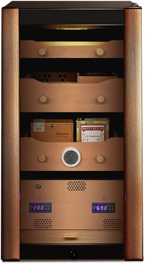 Zhongxingenggeng Hhumidor|Cigar Cabinet Humidor cigar humidor/Cedar wood material/power 140W, voltage 220V / constant temperature and humidity/size 45x45x84cm, 45x45x74cm / rose gold (Size : Small)