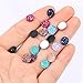 PP OPOUNT 260 Pieces Mixed Shinny Colors Faux Druzy Cabochons, Round Flat Back Dome Cabochons for Jewelry Making, DIY Craft (8mm in Diameter)