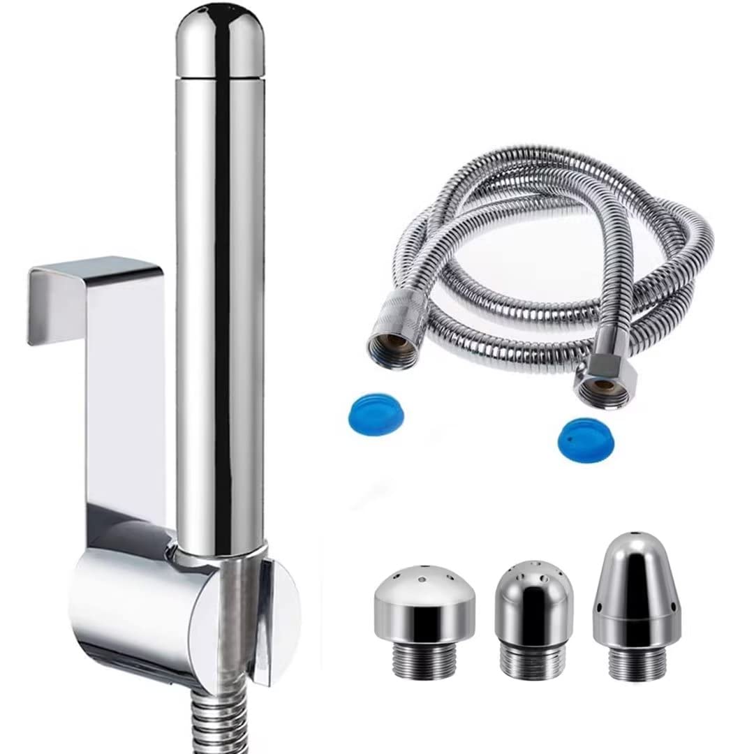 Shower Douche Kit, Shower Head Douche Attachment for Colon Cleaner System with 59 inch Shower Hose, Hook up and 3 Nozzle for Men Women Cleaning