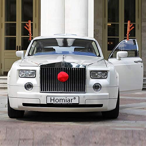 Car Reindeer Antlers Christmas Vehicle Costume with Jingle Bells and Nose for Car Accessories (2)