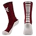 College Edition Men's Champ preformance Crew Sock, Crimson/White, Large 10-13
