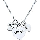 Cheer Gifts, Cheer Charm Necklace, Personalized Cheer Captain Jewelry, Custom Initial Cheer Pendant for Women, Teens and Girls, Cheerleading Accessories