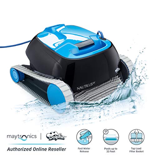 Dolphin Nautilus CC Automatic Robotic Pool Cleaner with Large Capacity Top Load Filter Basket Ideal for Swimming Pools up to 33 Feet