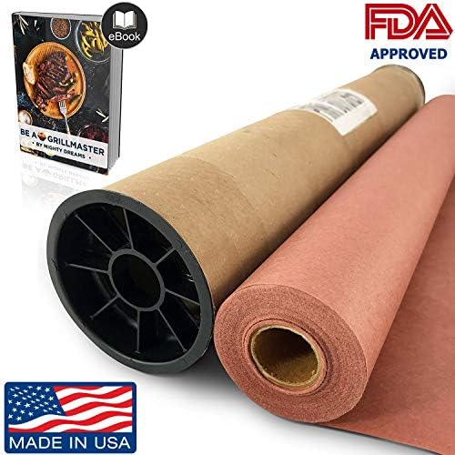 Pink/Peach Butcher Paper Roll (18" x 150') in Durable Carry Tube & eBook | FDA Approved, Made in USA | Unbleached Unwaxed BBQ Smoking & Meat Wrapping Paper