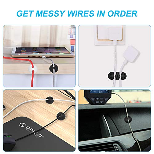 Smilife 9 Pack White Silicone Cable Clip Holders, Self Adhesive Wire Management, Well-Organized Cables for Home, Office, Car