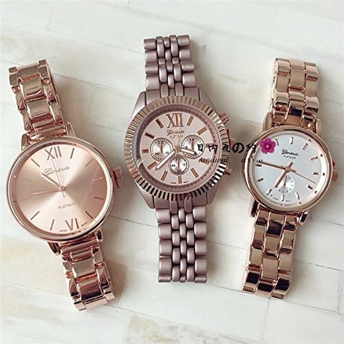 Amyove Clean Geneva Golden Quartz Watches Everyday Bracelet Watch for Girl Lady Women Silver