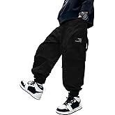 AOWKULAE Boys Casual Cargo Pants for Kids 5-14 Years
