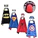 SPESS Superhero Capes Kids Dress Birthday Party Cartoon Costume Set for Boys and Girls 4 Set with Marks and Bags (Reversible)