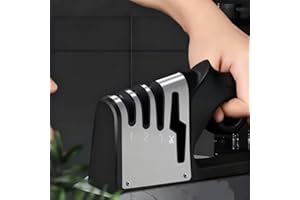 Knife Sharpener, Ergonomic Comfortable Handle, Compact & Easy to Use, Restore and Hone Straight & Serrated Knives