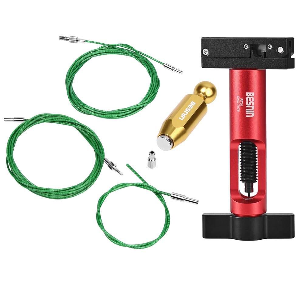 BESNIN Internal Cable Routing Kit, Frame Cable Guide with Hydraulic Hose Barb Insertion Tool and Hose Cutter for Shift/Brake Cables, Di2 E-Tube, Hydraulic Hoses (Red)