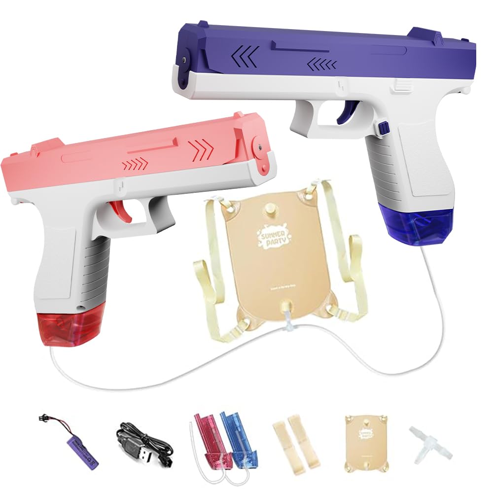 Photo 1 of 2 Pack Backpack Water Guns with Two Water Tanks, 27 FT Shooting Water Guns, Outdoor Toys Suitable for Children in Summer Beach Swimming Pools Grassland