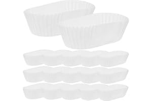 TOBBOMEY 1000pcs Oval Paper Cupcake Liners High Temperature Resistant Greaseproof Baking Cups Food Safe Paper