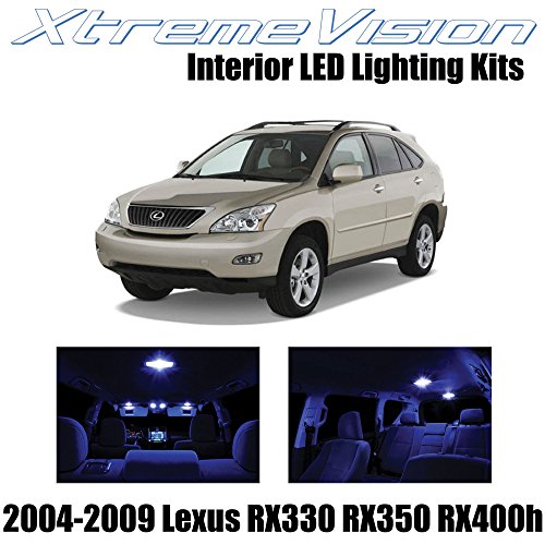 XtremeVision Lexus RX330 RX350 RX400h 2004-2009 (6 Pieces) Blue Premium Interior LED Kit Package + Installation Tool Tool