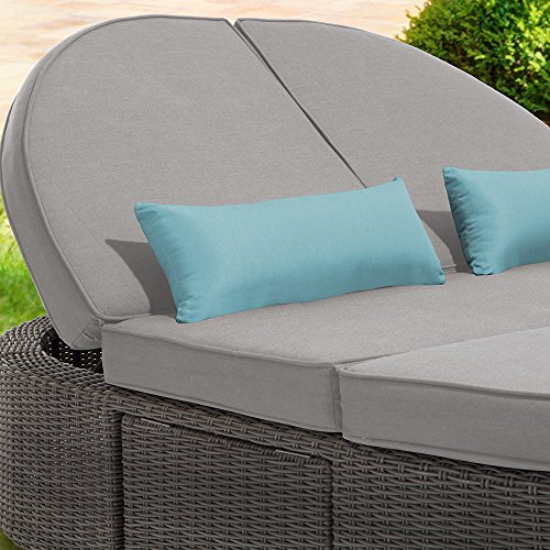 Ove Decors Sandra Retractable Patio Sofa Daybed Wicker Rattan Outdoor
