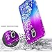 NageBee Glitter Liquid Sparkle Bling Floating Quicksand Waterfall Diamond Case, Purple/Blue for Samsung Galaxy Note 4 with Tempered Glass Screen Protector