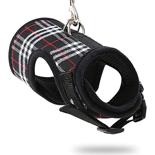 WZPB Cat Harness and Leash Set- Adjustable Soft Mesh Cat Harness for Walking Escape Proof (M, Black) - Thumbnail 3