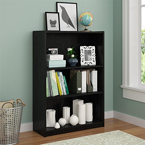 Ameriwood Home 3 Shelf Bookcase In Black Ebony Ash Finish Brickseek
