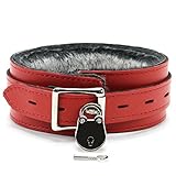 VP Leather BerlinX Ultrasoft Lambskin Leather Collar Handmade Leather Choker (Red, Small)