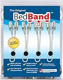 The ORIGINAL Bed Band - Adjustable Fastener/Holder/Strap/Suspender/Gripper for Your Sheets (2 Pack - White)