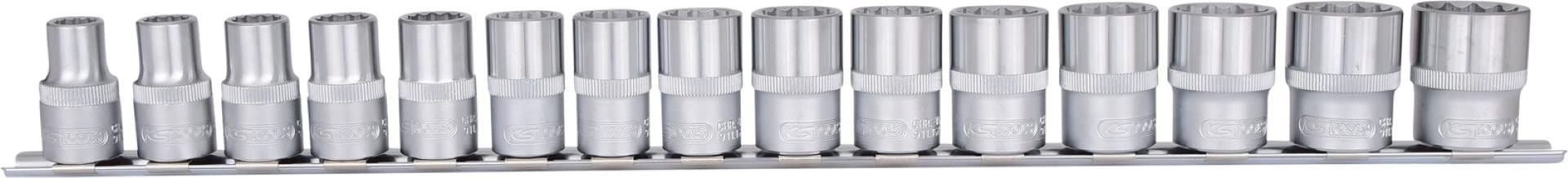 KS Tools 911.1285 1/2-inch Classic Bi-Hex Socket Set (15 Pieces)