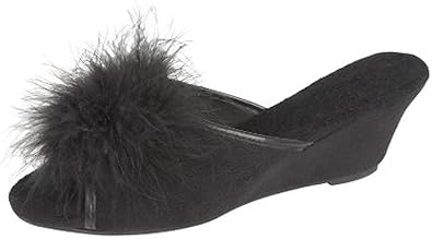 mule slippers with wedge heel