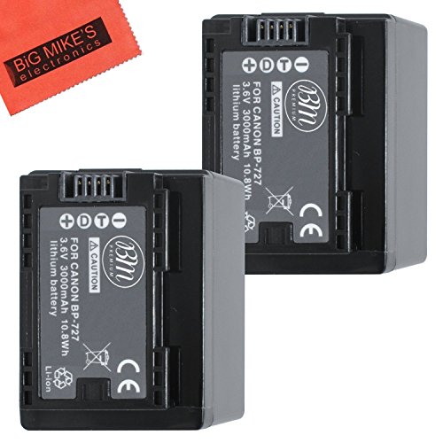 BM Premium 2 BP-727 Batteries for Canon Vixia HFR80, HFR82, HFR800, HFR70, HFR72, HFR700, HFR30, HFR32, HFR300, HFR40, HFR42, HFR400, HFR50, HFR52, HFR500, HFR60, HFR62, HFR600, HFM50,HFM52, HFM500